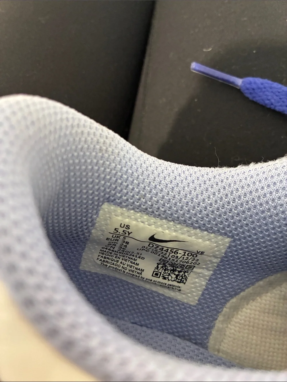 Nike Kids Lavender & Royal Blue Low-Top Sneakers